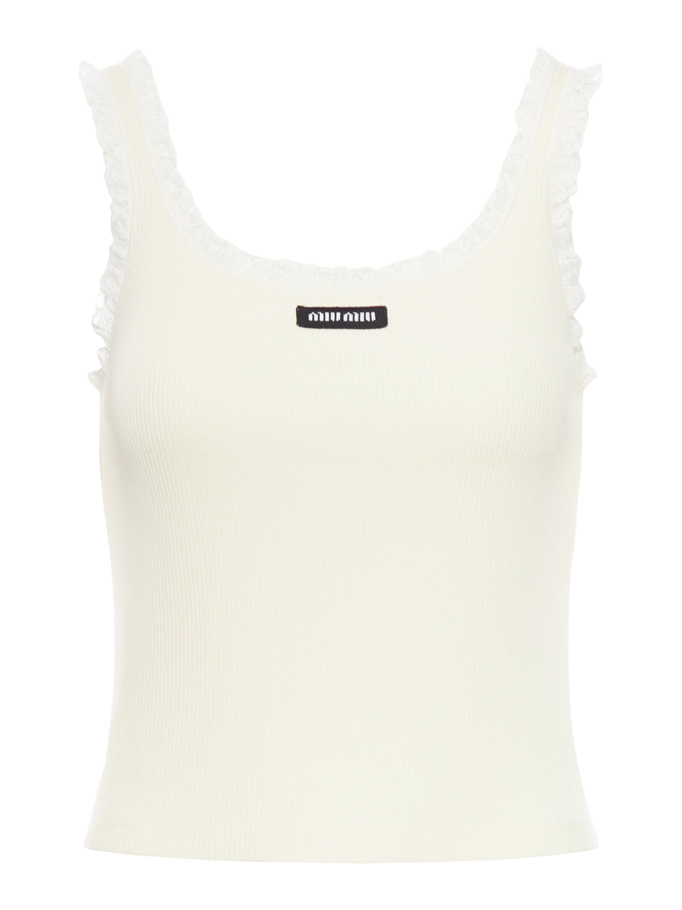 TOP TANK A COSTINE CON DETTAGLI IN PIZZO