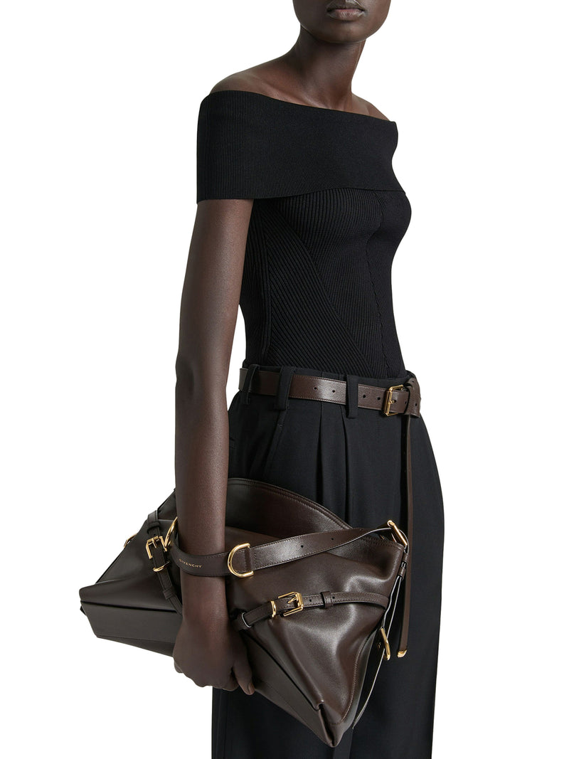 BORSA VOYOU MEDIA IN PELLE LUCIDA