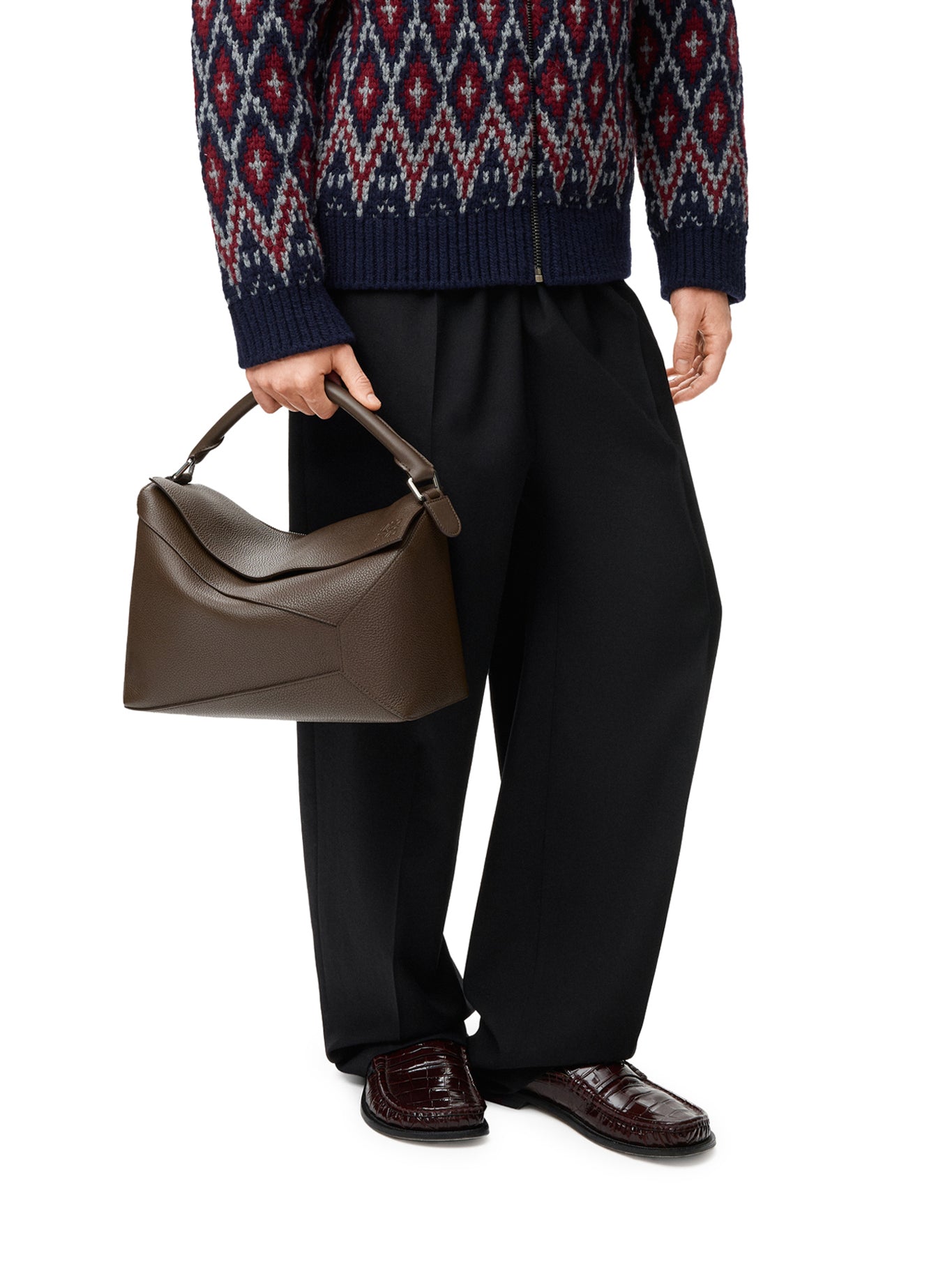 BORSA PUZZLE GRANDE IN PELLE DI VITELLO MARTELLATO