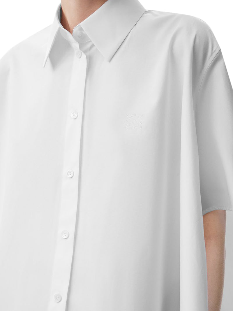 CAMICIA CROP A TRAPEZIO IN COTONE