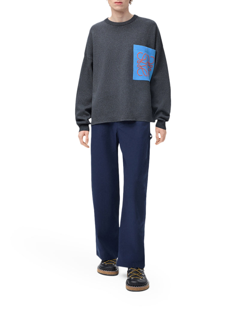 MAGLIA ANAGRAM IN MISTO COTONE CON TASCA