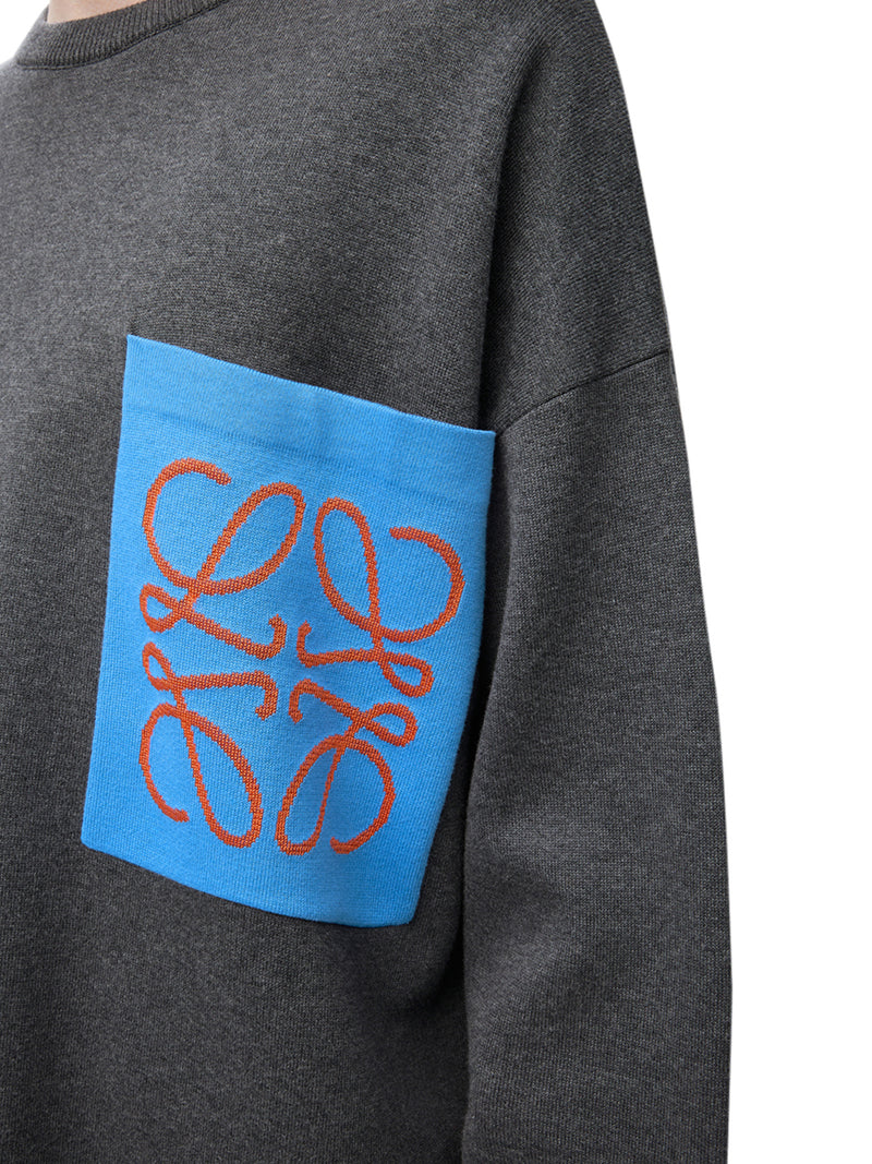 MAGLIA ANAGRAM IN MISTO COTONE CON TASCA