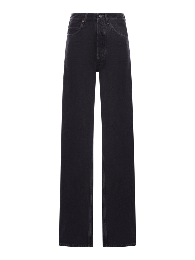 JEANS LARGHI CON VITA A V IN DENIM