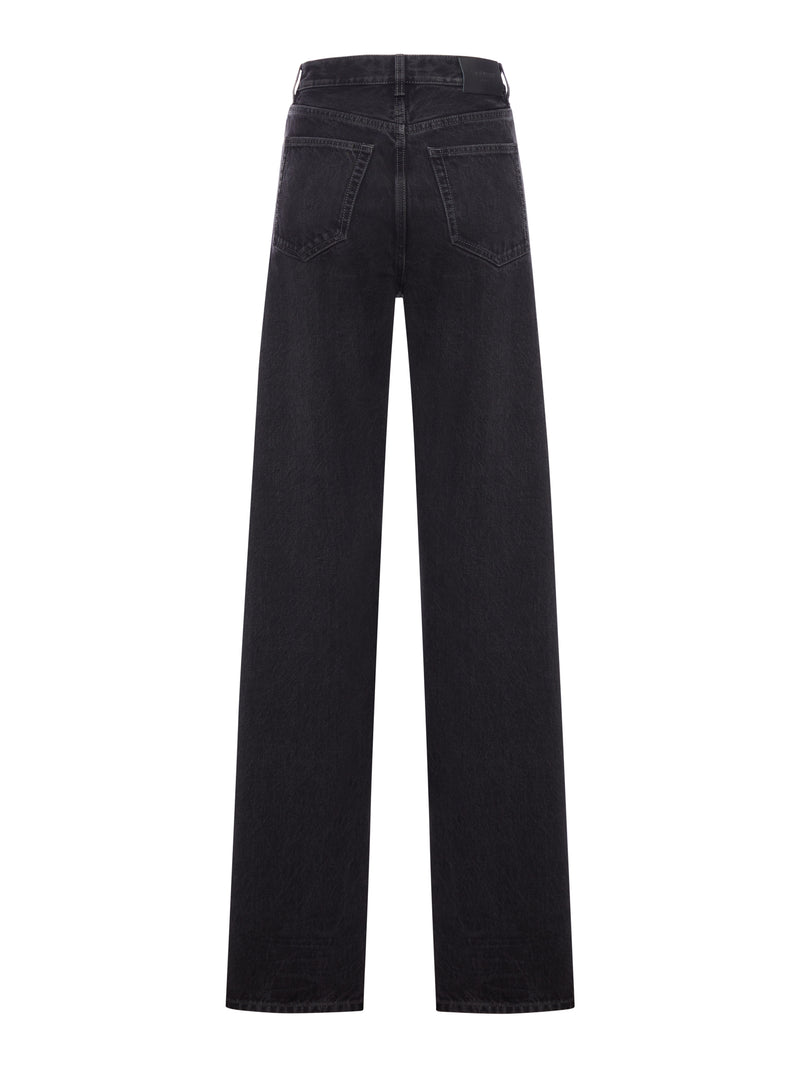 JEANS LARGHI CON VITA A V IN DENIM