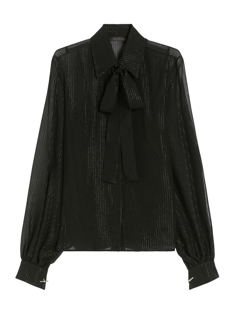 BLUSA IN CHIFFON DI SETA A RIGHE