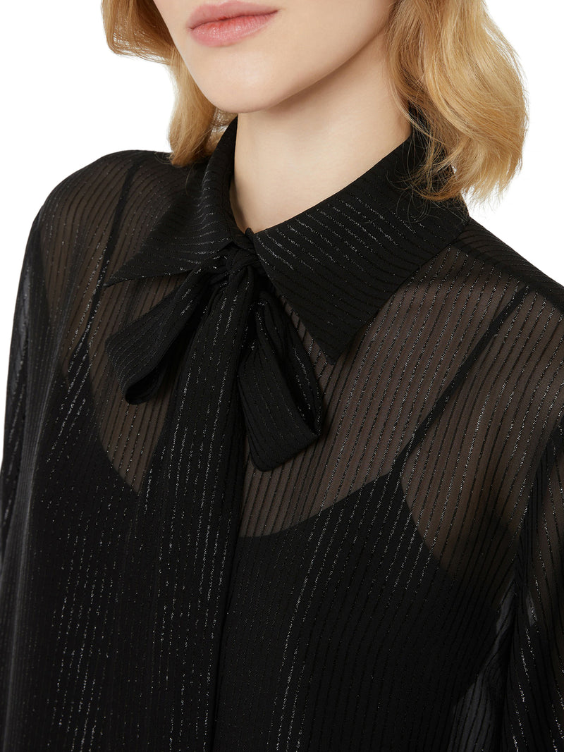 BLUSA IN CHIFFON DI SETA A RIGHE