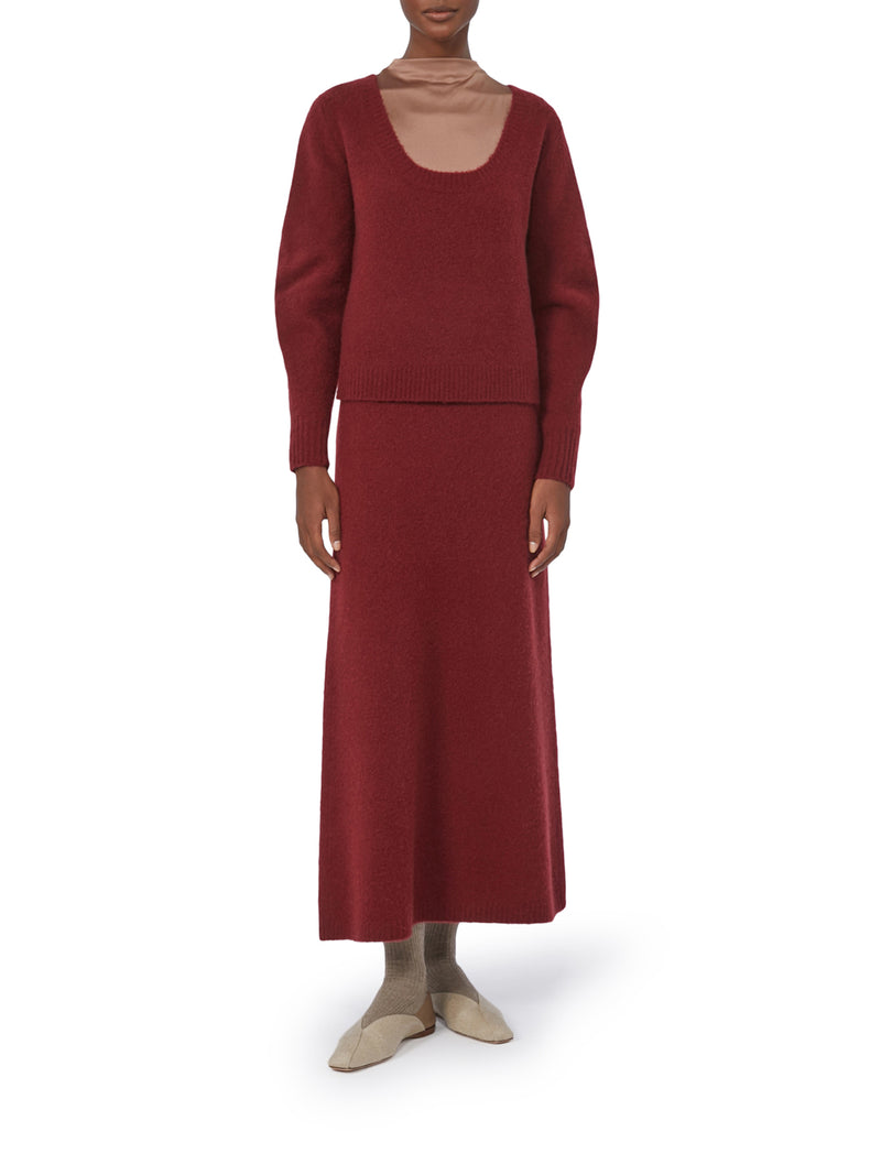 GONNA IN FILATO DI CASHMERE STRETCH