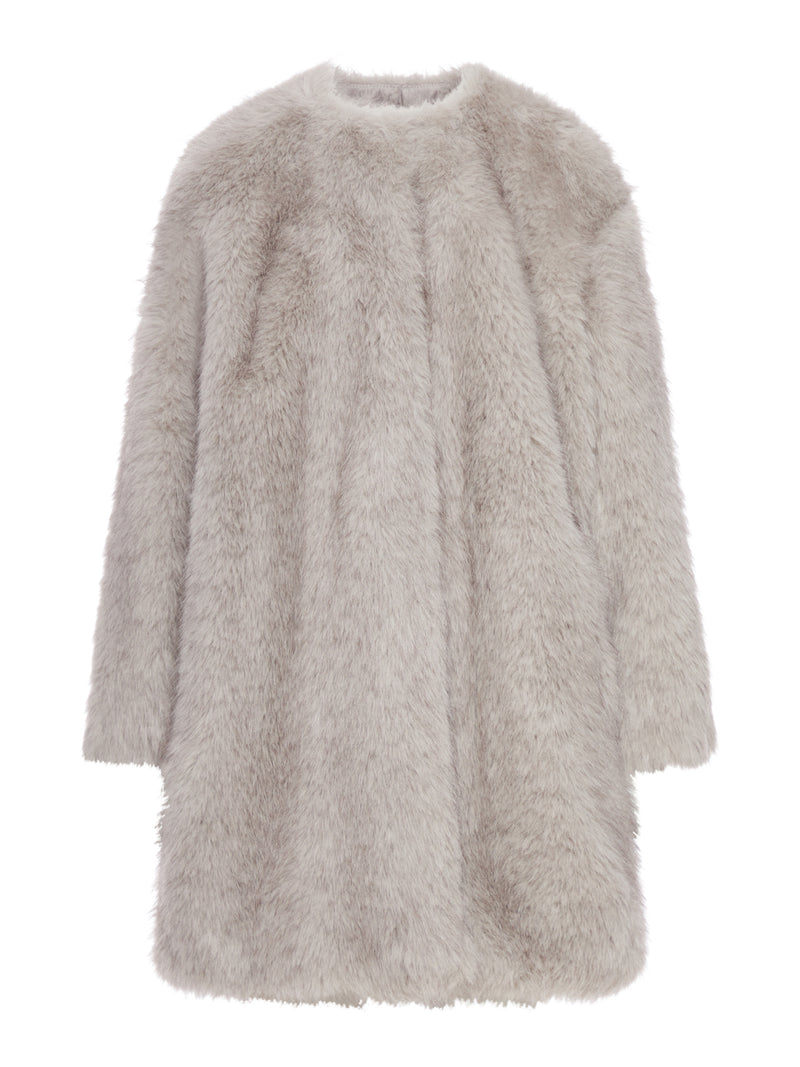 CAPPOTTO IN TESSUTO EFFETTO FAUX FUR