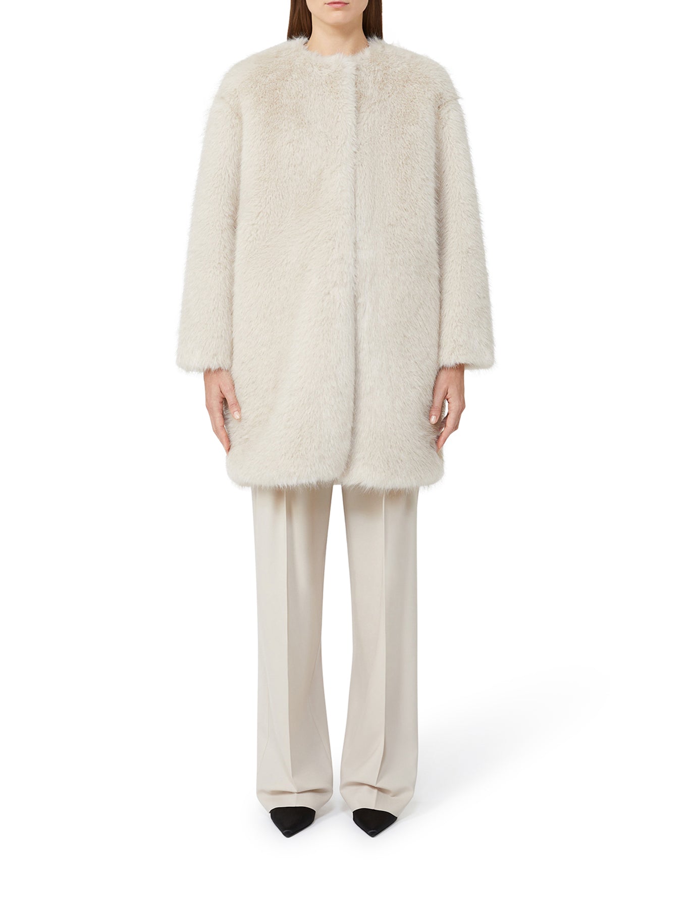 CAPPOTTO IN TESSUTO EFFETTO FAUX FUR