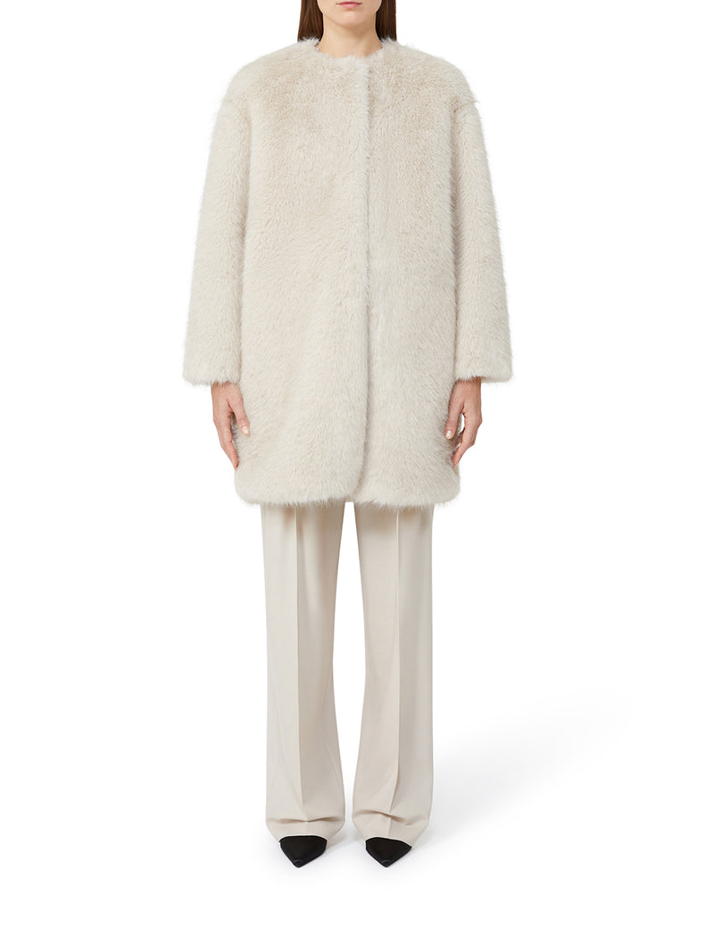 CAPPOTTO IN TESSUTO EFFETTO FAUX FUR