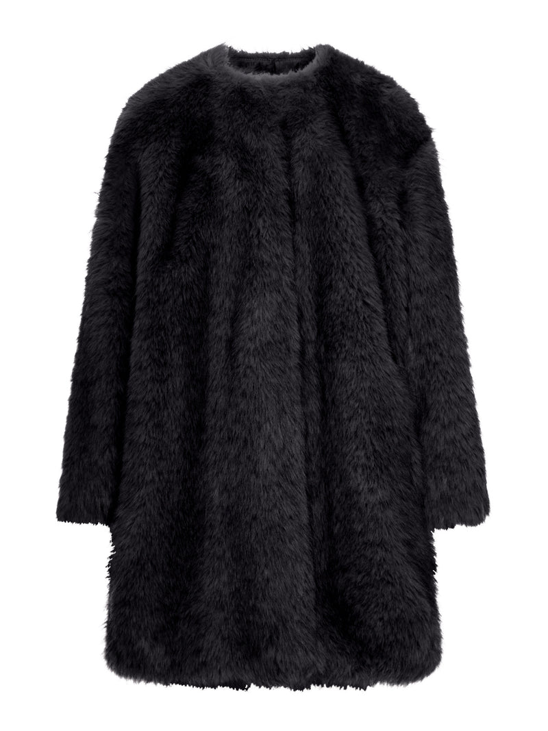 CAPPOTTO IN TESSUTO EFFETTO FAUX FUR