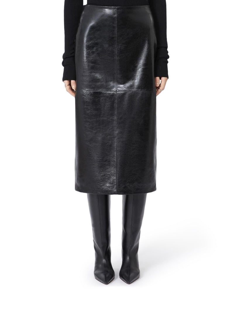 LONGUETTE IN PELLE NERA