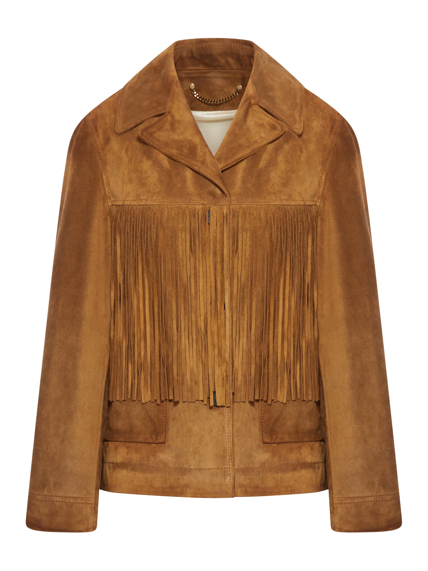 GIACCA IN PELLE SCAMOSCIATA CON FRANGE STILE WESTERN