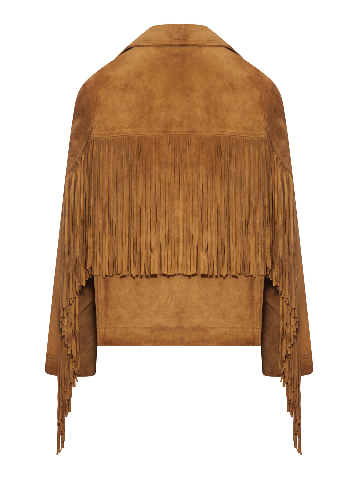 GIACCA IN PELLE SCAMOSCIATA CON FRANGE STILE WESTERN