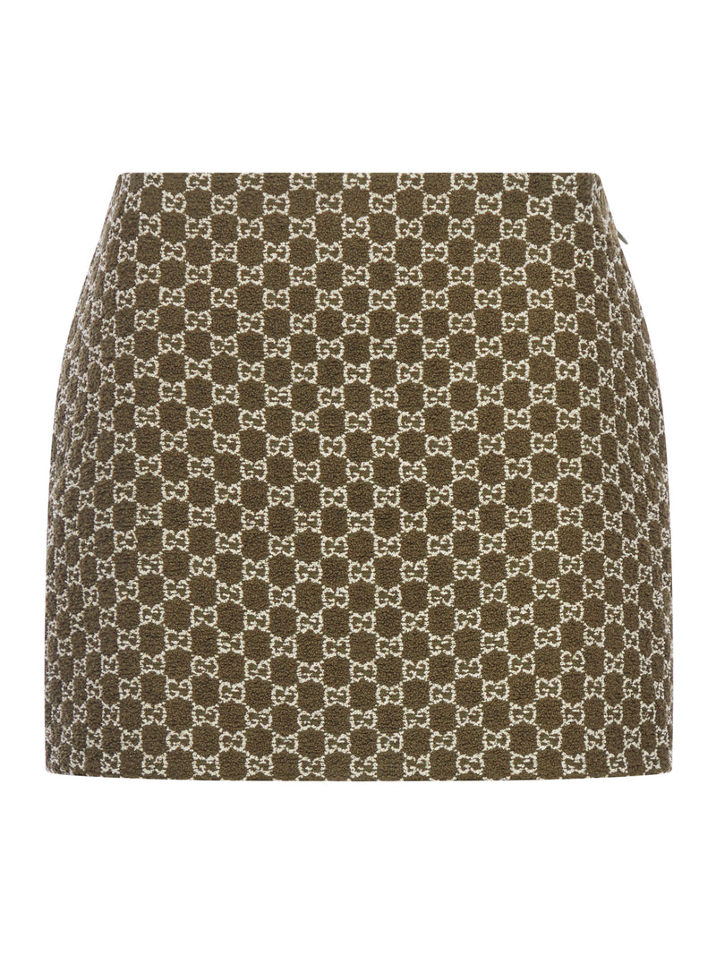 MINIGONNA IN COTONE GG BOUCLÉ