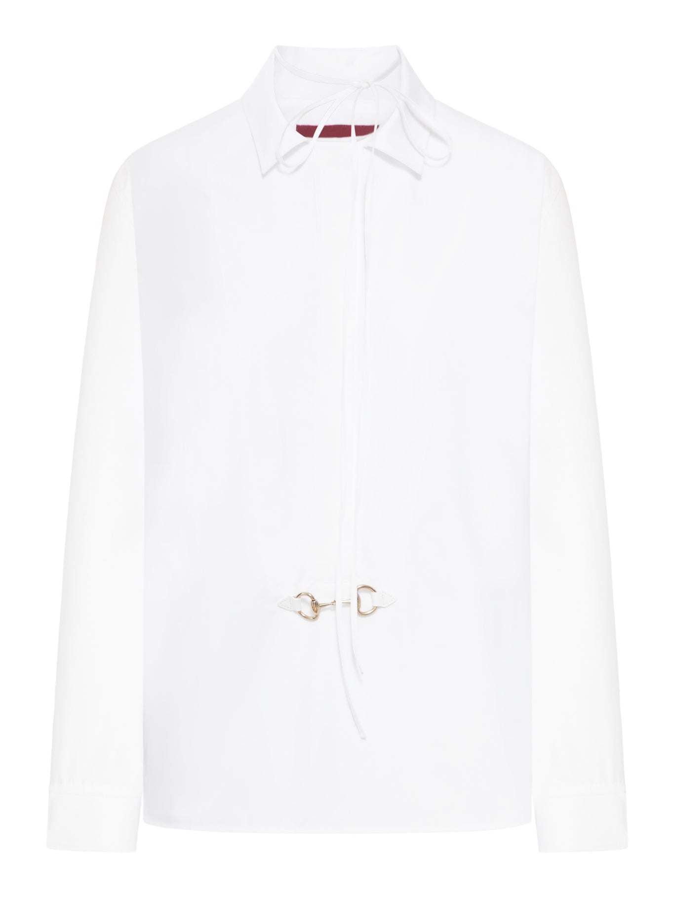 CAMICIA DI POPELINE DI COTONE CON MORSETTO