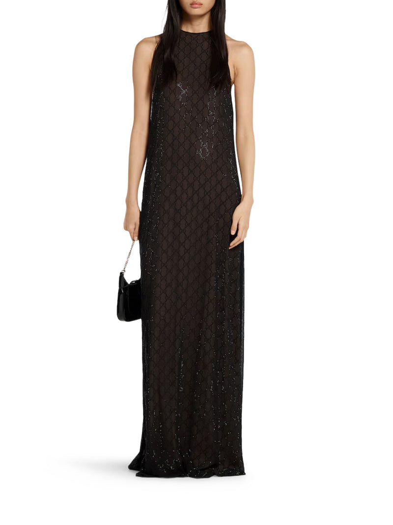 ABITO IN GEORGETTE DI SETA CON MONOGRAMMA "GG"