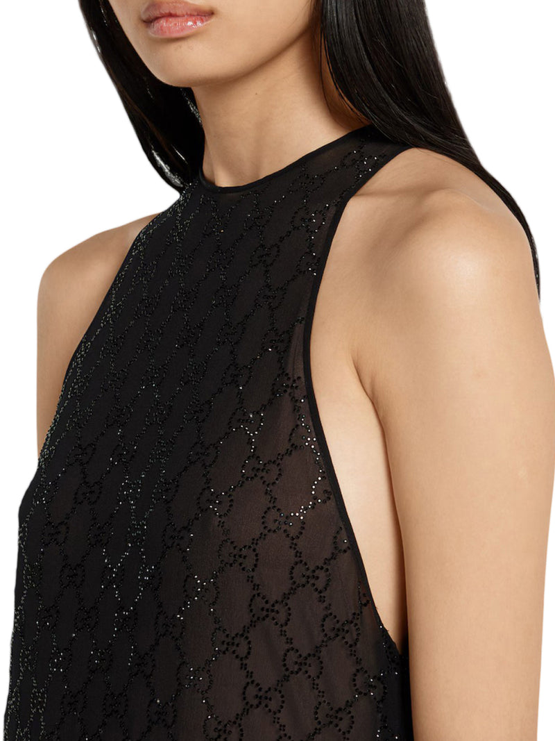 ABITO IN GEORGETTE DI SETA CON MONOGRAMMA 