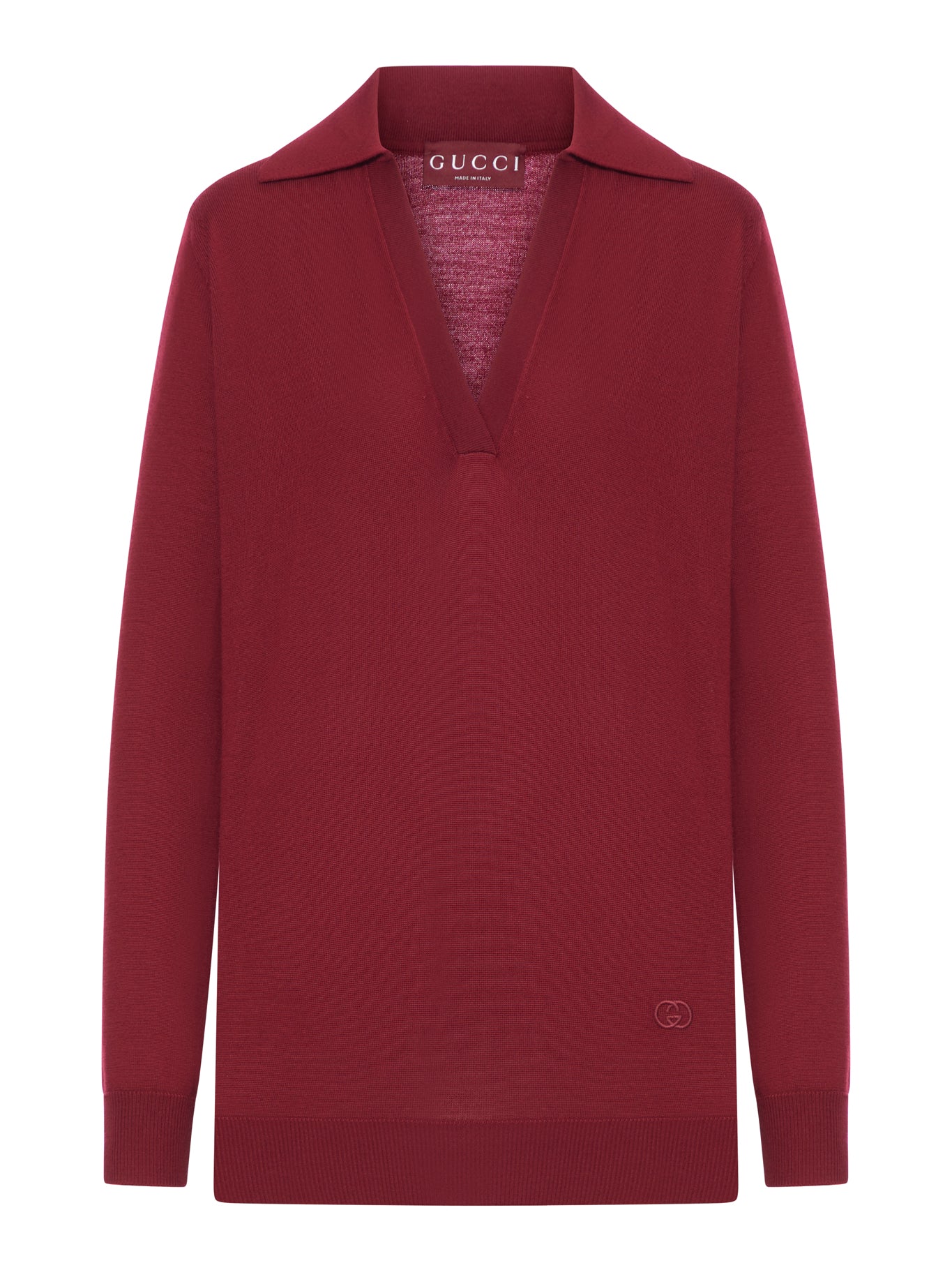 POLO IN LANA LEGGERA CON LOGO RICAMATO