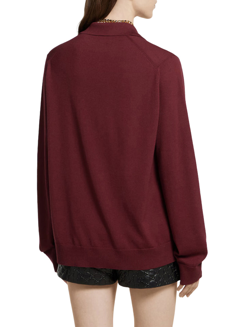 POLO IN LANA LEGGERA CON LOGO RICAMATO