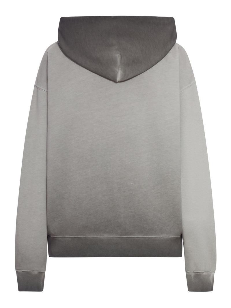 FELPA CON CAPPUCCIO IN COTONE EFFETTO DEGRADE`