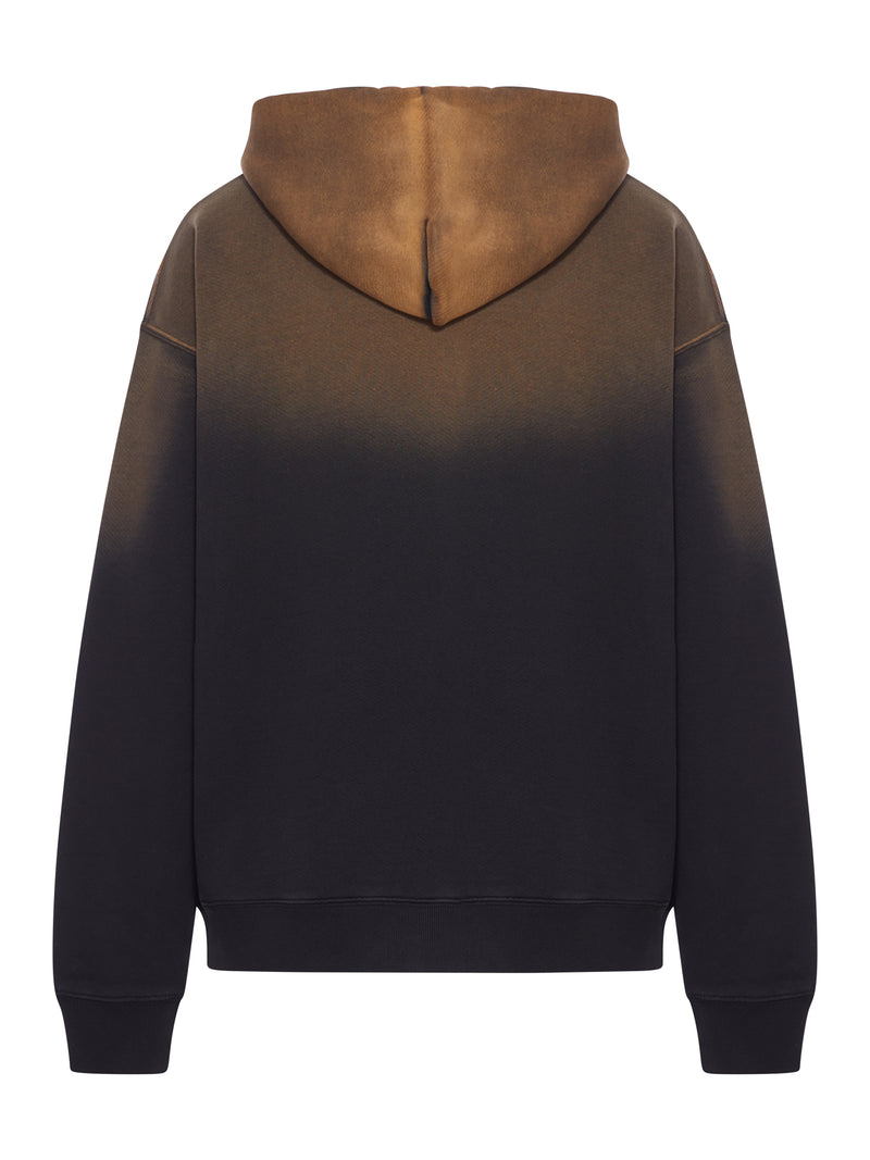 FELPA CON CAPPUCCIO IN COTONE EFFETTO DEGRADE`