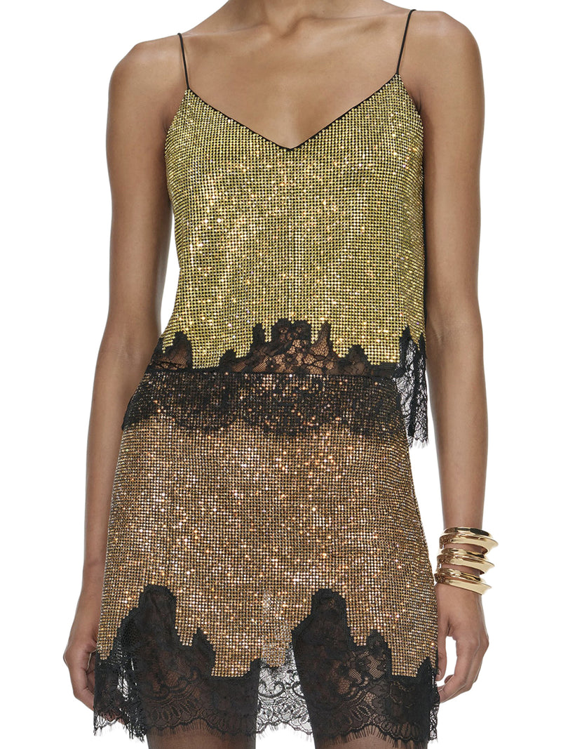 TOP IN COTTA DI CATENA CON CRISTALLI