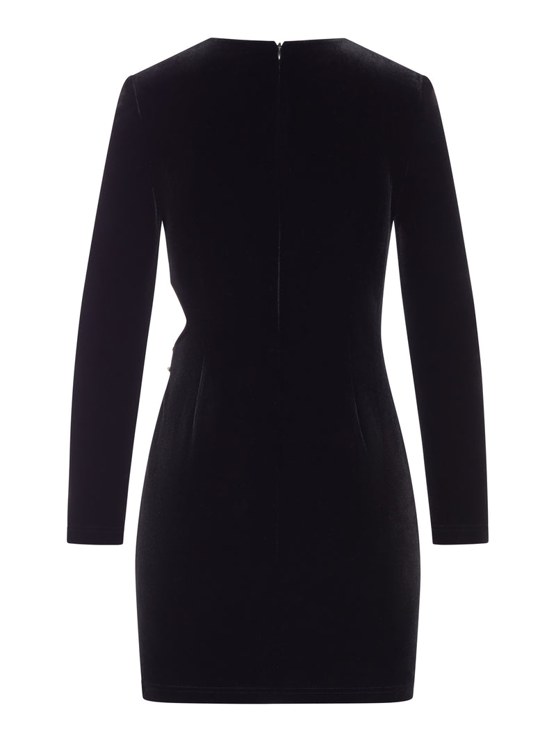 MINI ABITO IN VELLUTO NERO DECORATO