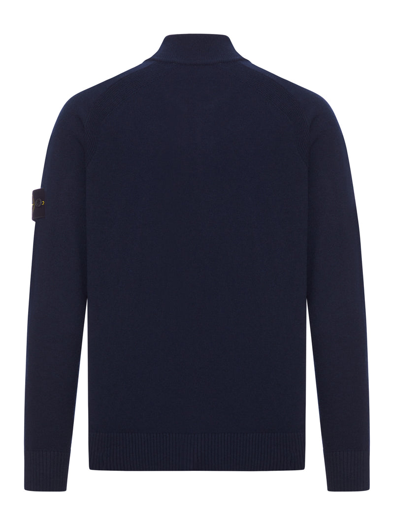 MAGLIONE IN LANA CON ZIP E LOGO