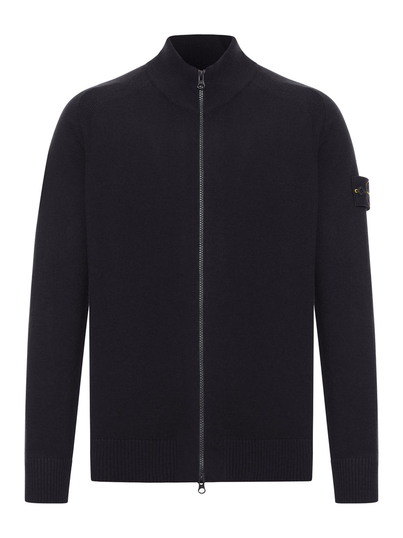 MAGLIONE IN LANA CON ZIP E LOGO