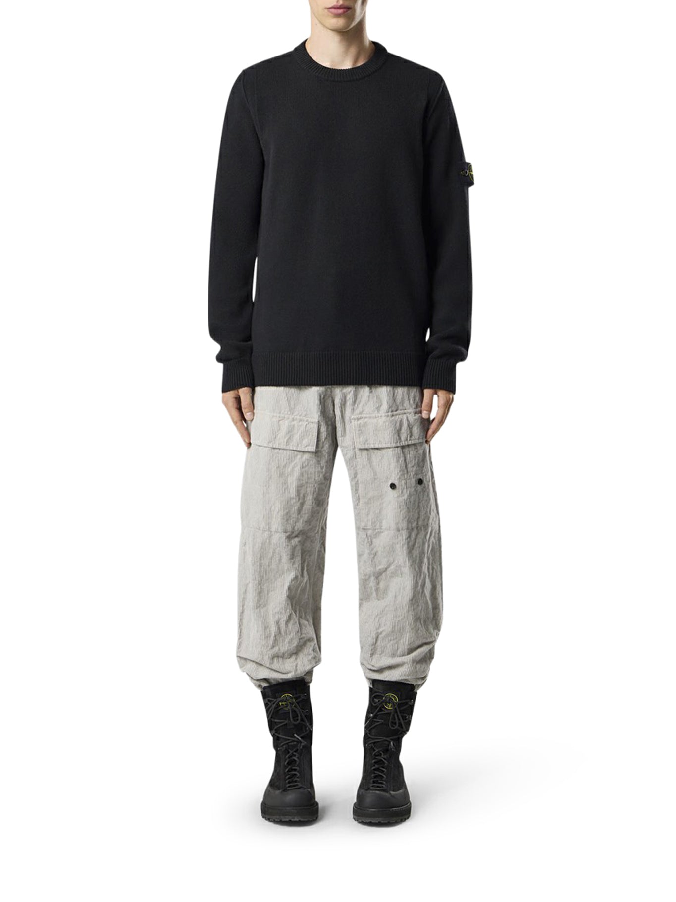 MAGLIONE EFFETTO MELANGE CON LOGO COMPASS