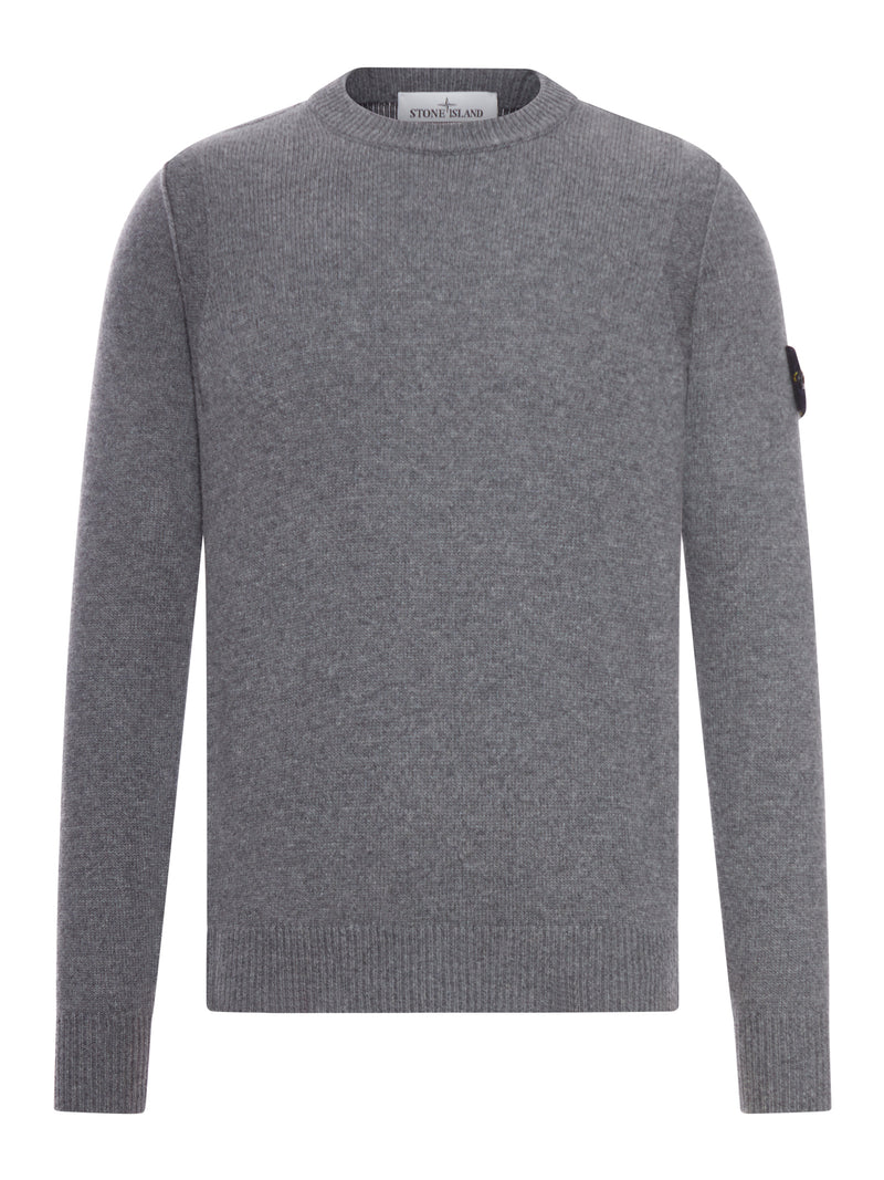 MAGLIONE EFFETTO MELANGE CON LOGO COMPASS