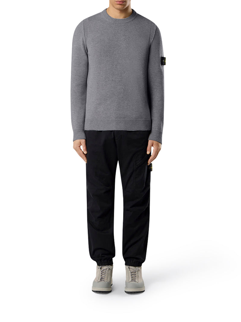 MAGLIONE EFFETTO MELANGE CON LOGO COMPASS