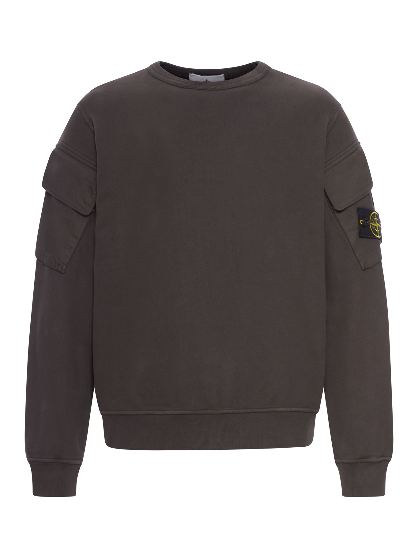 FELPA IN COTONE CON TASCHE SULLE MANICHE