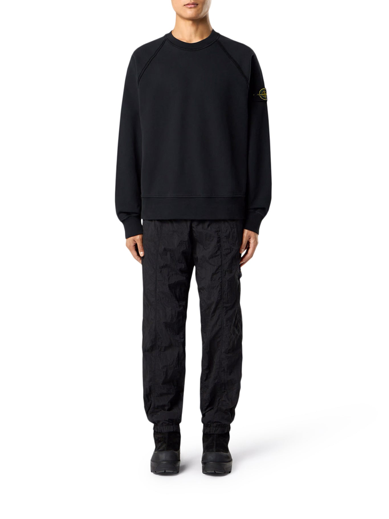 FELPA GIROCOLLO IN COTONE BIOLOGICO GARZATO