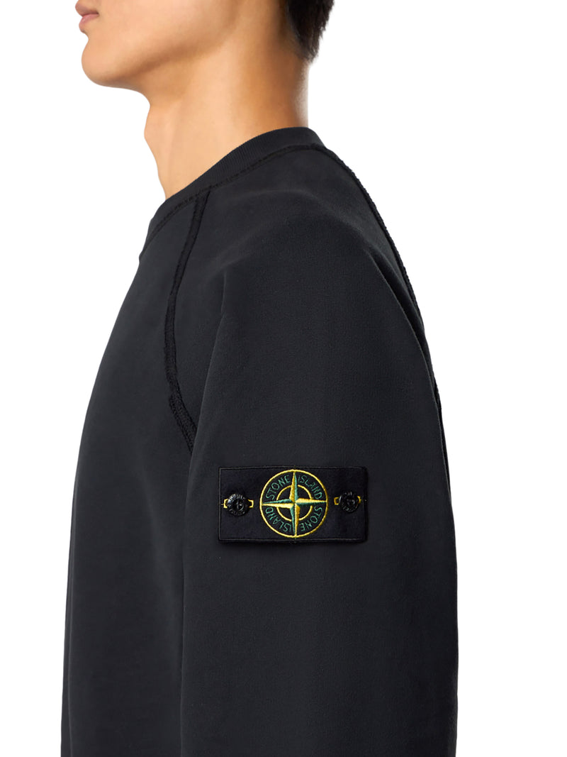 FELPA GIROCOLLO IN COTONE BIOLOGICO GARZATO