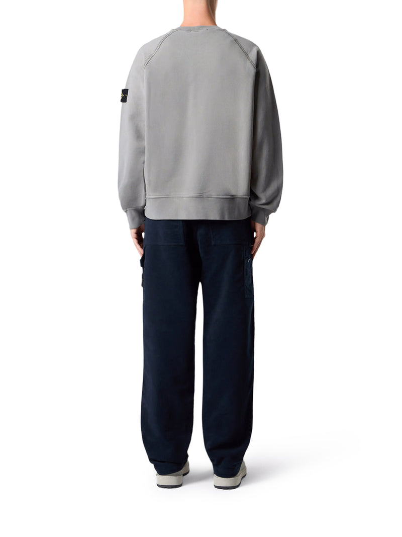 FELPA GIROCOLLO IN COTONE BIOLOGICO GARZATO