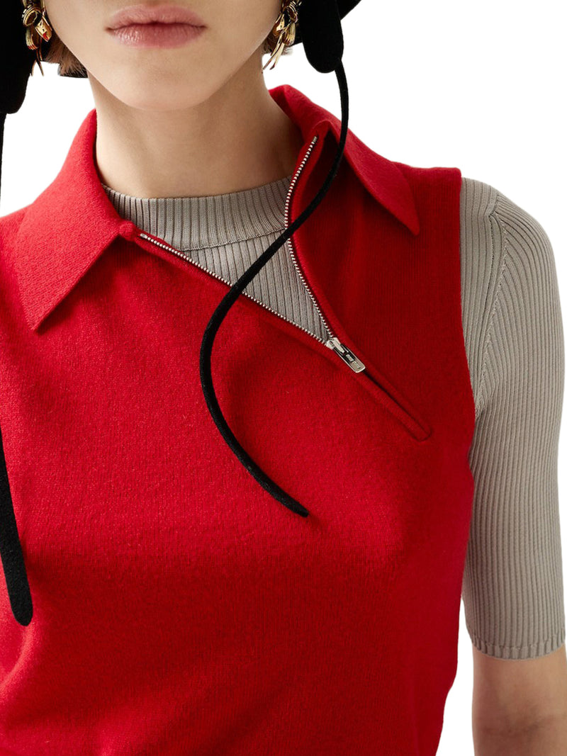 POLO SMANICATA IN CASHMERE