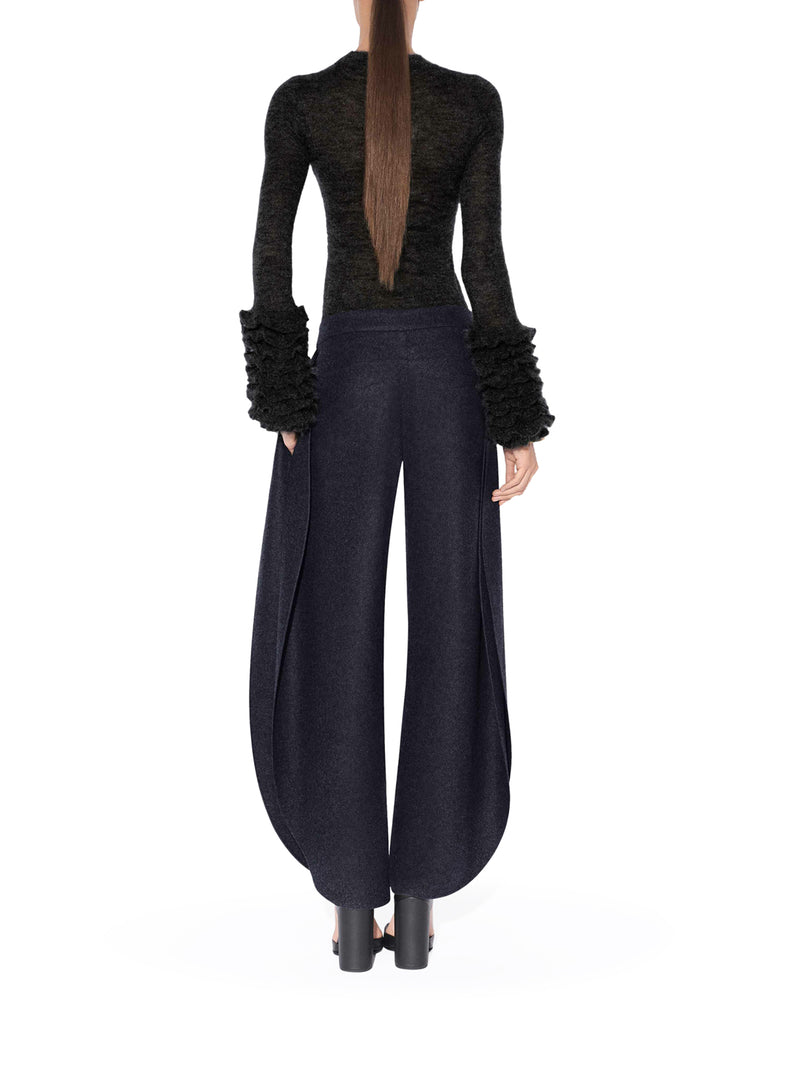 PULLOVER IN MOHAIR CON RUCHE