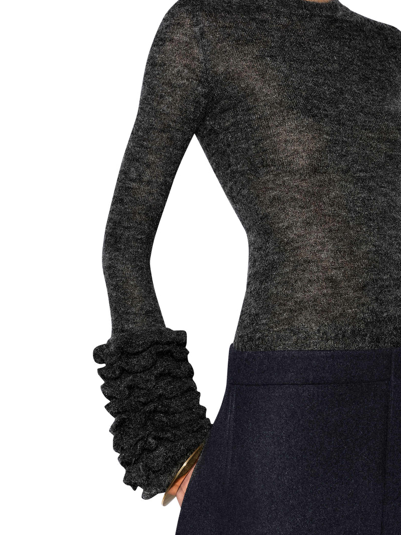 PULLOVER IN MOHAIR CON RUCHE