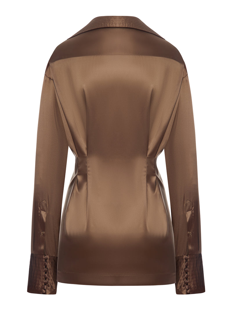 BLUSA IN SETA CON DRAPPEGGIO FRONTALE