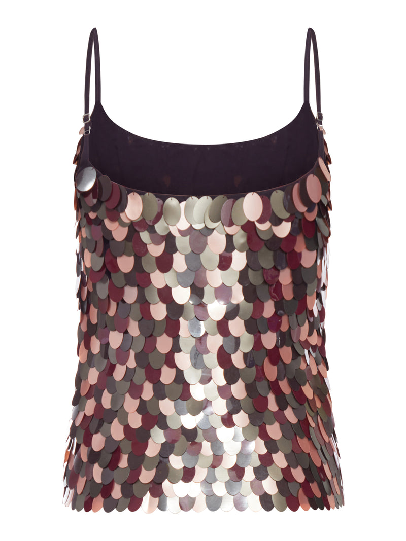 TOP RICAMATO CON PAILLETTES