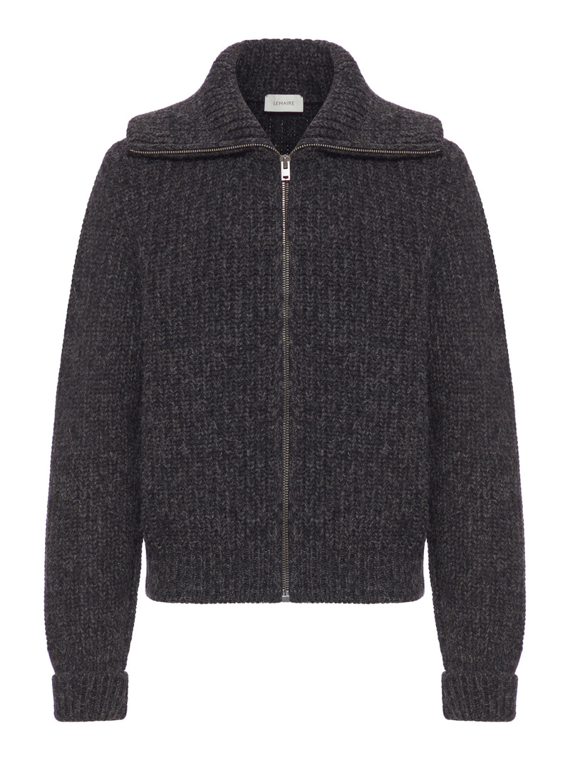 CARDIGAN CON ZIP IN ALPACA