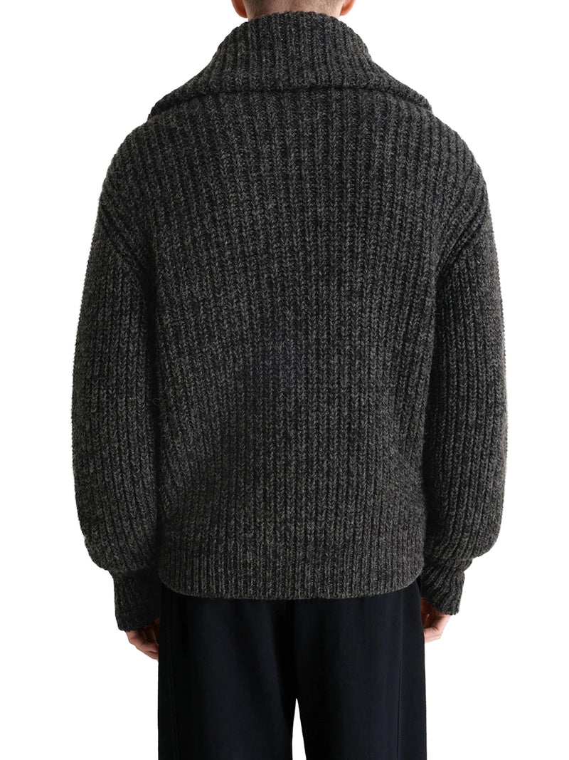 CARDIGAN CON ZIP IN ALPACA