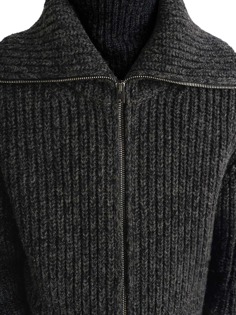 CARDIGAN CON ZIP IN ALPACA