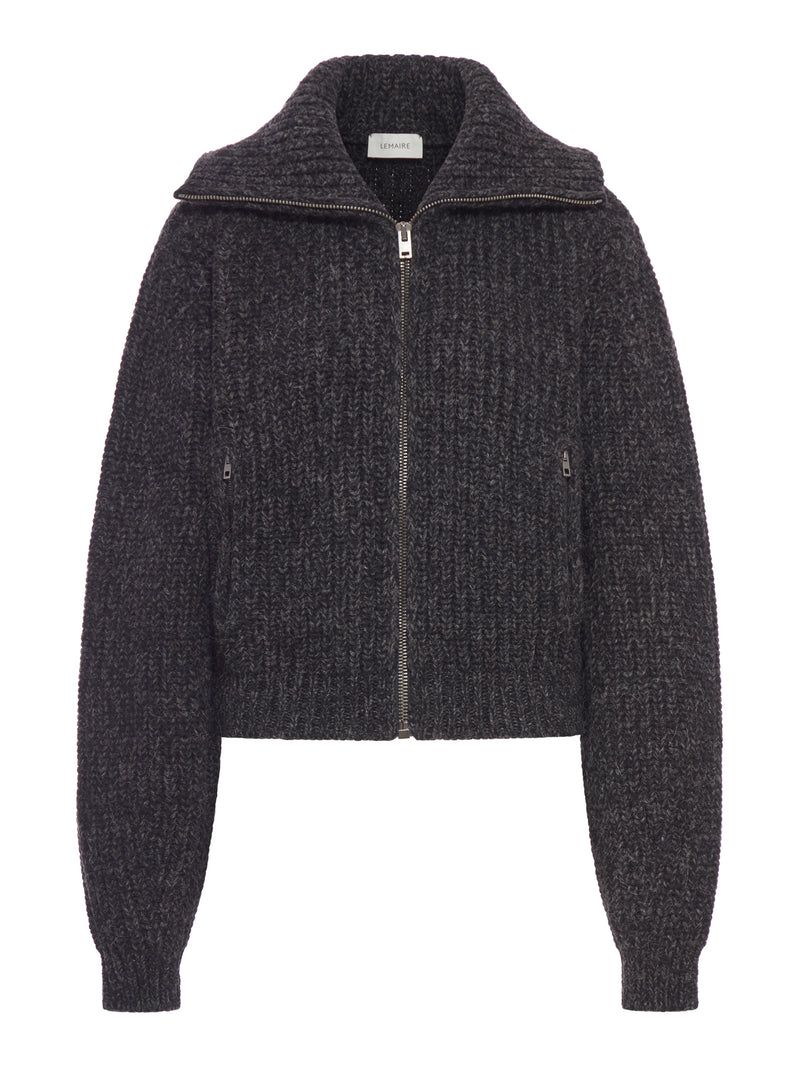 CARDIGAN CON ZIP IN ALPACA