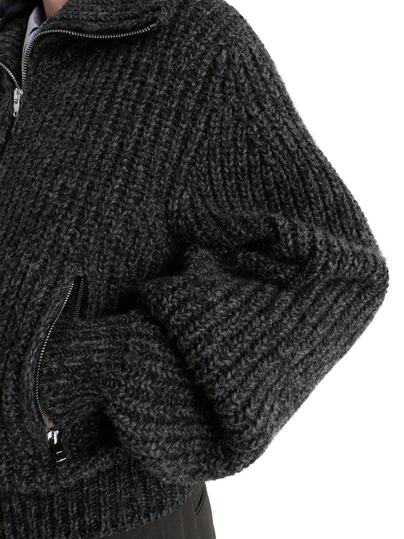 CARDIGAN CON ZIP IN ALPACA