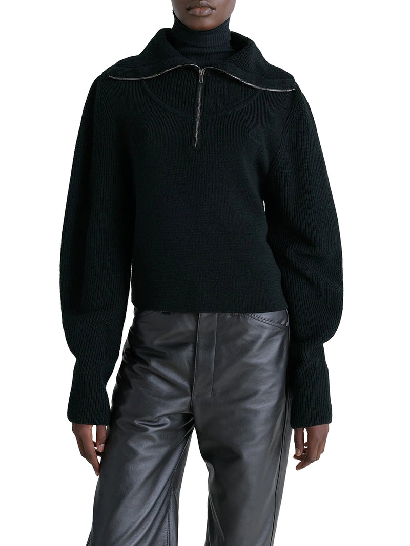 MAGLIONE CON ZIP IN LANA