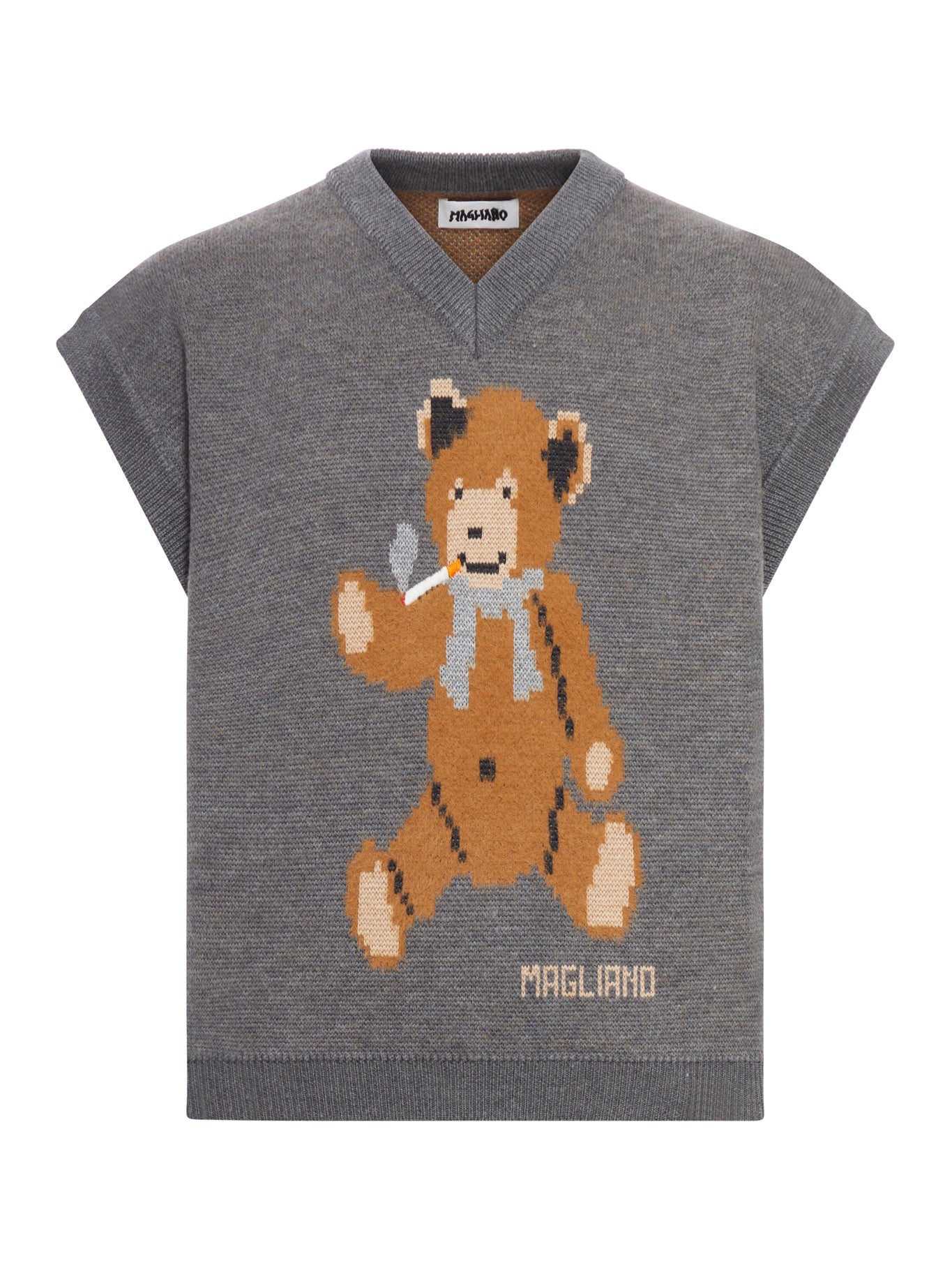 GILET IN LANA CON STAMPA