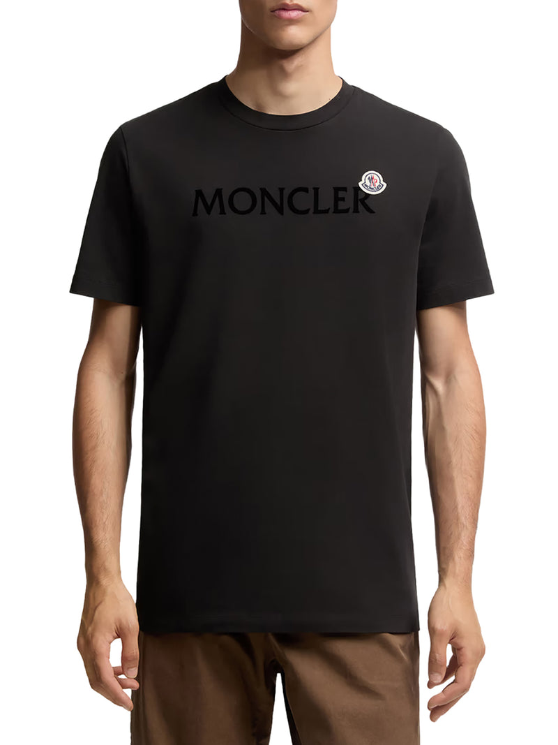 T-SHIRT CON LOGO FLOCCATO IN COTONE